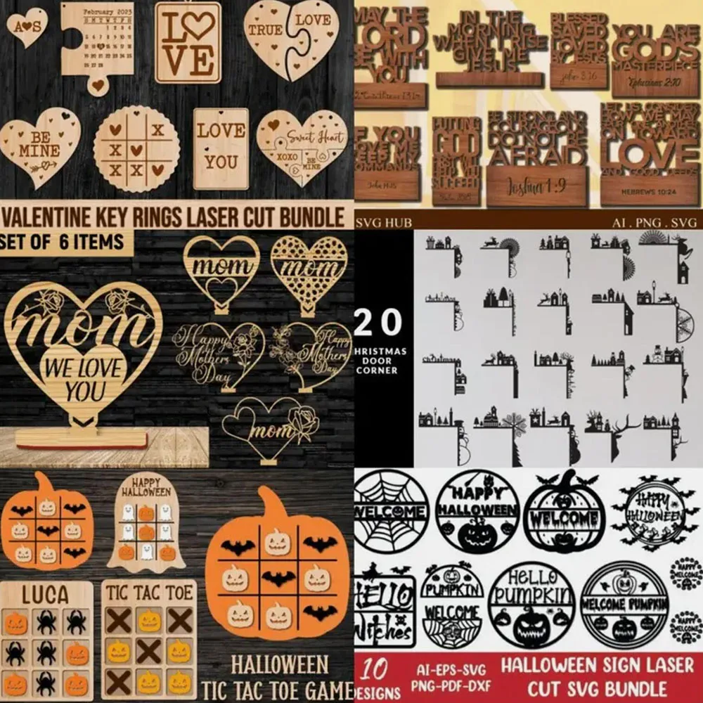 2000+ гравировка лазерная резка SVG DXF формат EPS мега комплект украшений