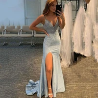 sexy mermaid prom dresses glitter v neck party dresses tulle sweep train %d9%81%d8%b3%d8%a7%d8%aa%d9%8a%d9%86 %d8%a7%d9%84%d8%b3%d9%87%d8%b1%d8%a9 vestidos de fiesta