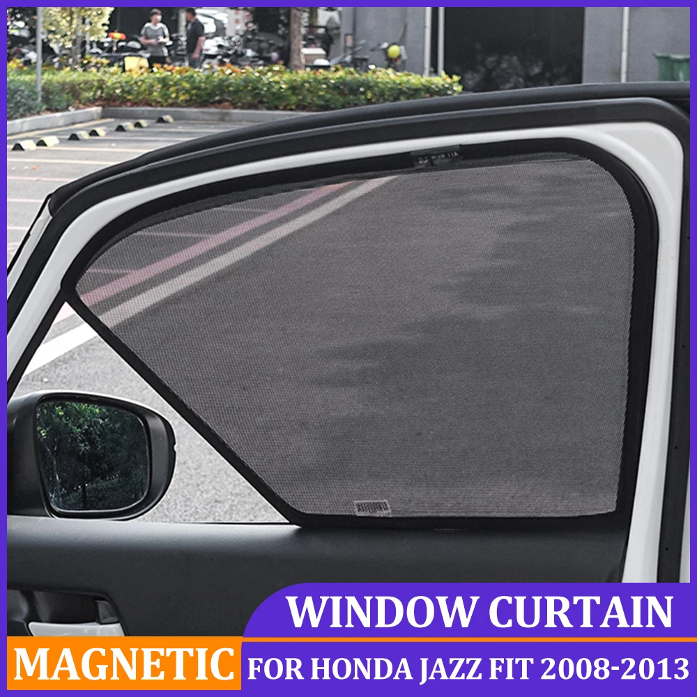 

Magnetic Car Windows Sunshades For Honda Jazz Fit 2th 2008 2009 2010 Side Back Windows Sun Shades For Honda Jazz 2011 2012 2013
