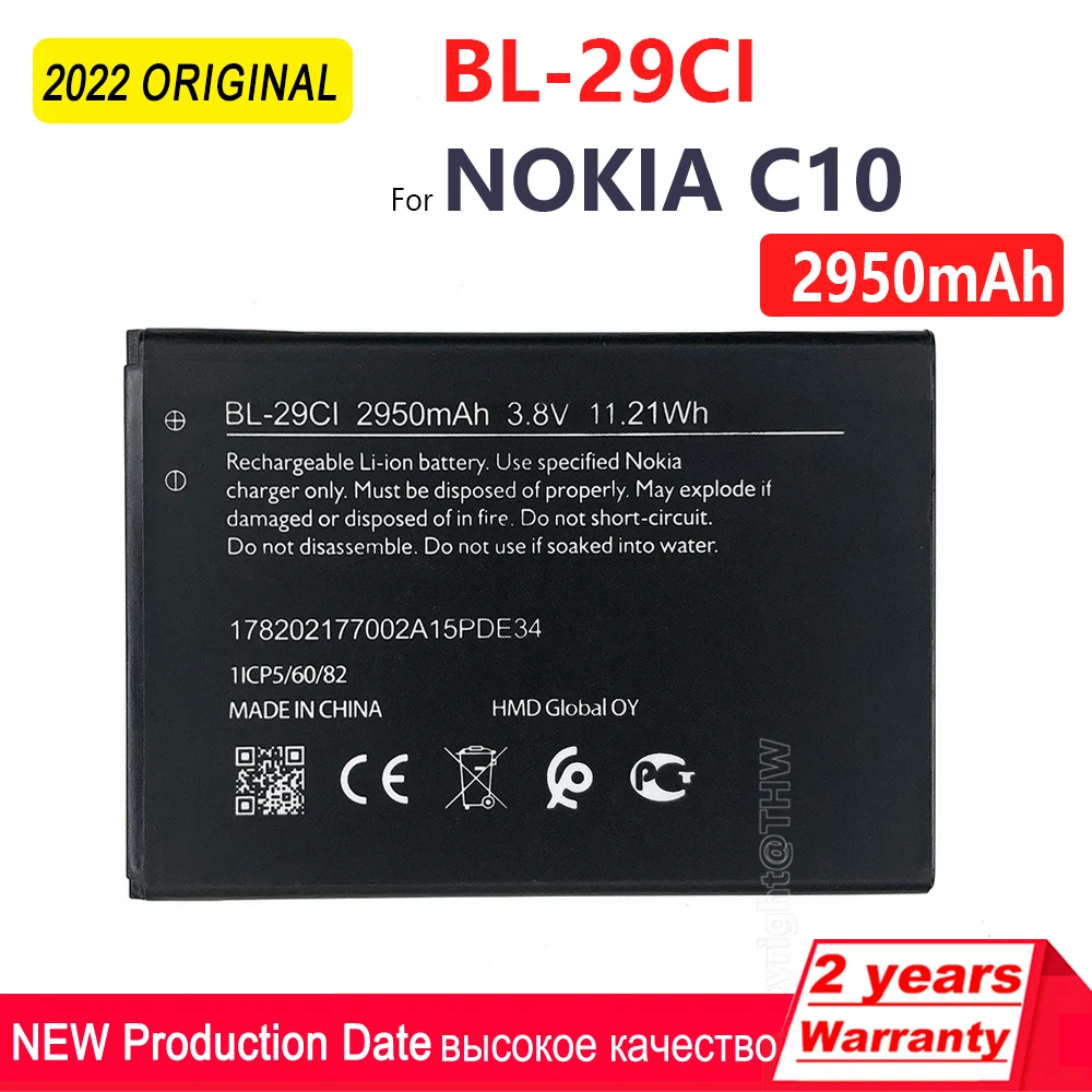 

BL-29CI 2950mAh Battery For Nokia C10 BL-29CI Mobile Phone Batteri Battery Cell Phone Replacement Battery with Tracking Number