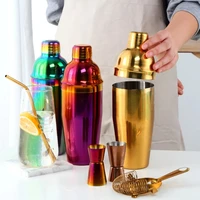 12pcs 750ml stainless steel cocktail shaker bar drink bartender wine bottle cocktail mixer wine martini drinking party bar tool