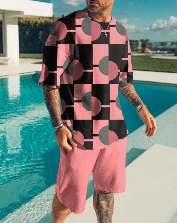 

Fashion Man Sets 3D Print Oversized T Shirt Shorts Tracksuit 2 Piece Outfits Street Hip Hop Men's Clothing Dark Streetwear 2022