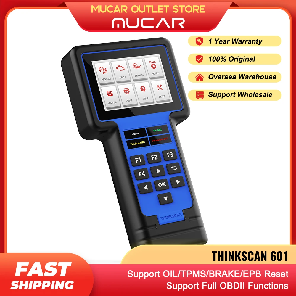 

THINKSCAN 601 бессрочный, бесплатный OBD2 считыватель кодов ECM/ABS/SRS, автоматический считыватель ошибок автомобиля/TPMS/тормоза/сброса, диагностически...