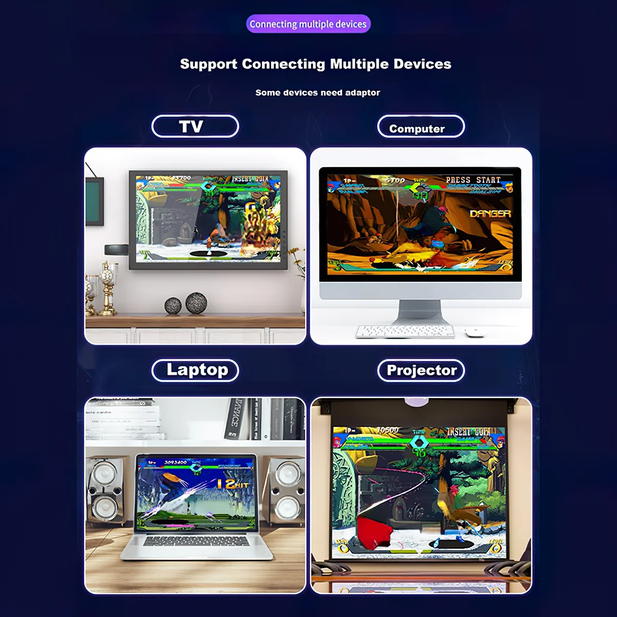 Консоль для видеоигр Lite 4K 64 ГБ 10000 встроенных игр |