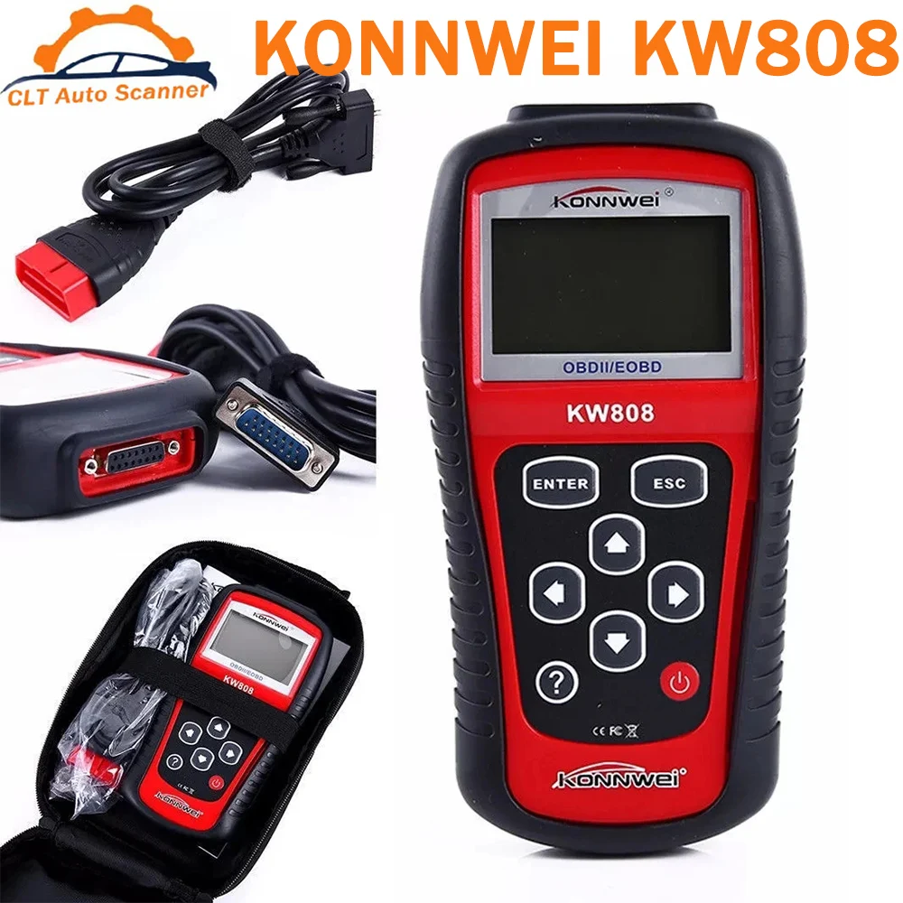 

KONNWEI KW808 OBD 2 Car Scanner OBD2 Auto Automotive Diagnostic Scanner Tool Engine Fualt Code Reader Odb Tools for Cars