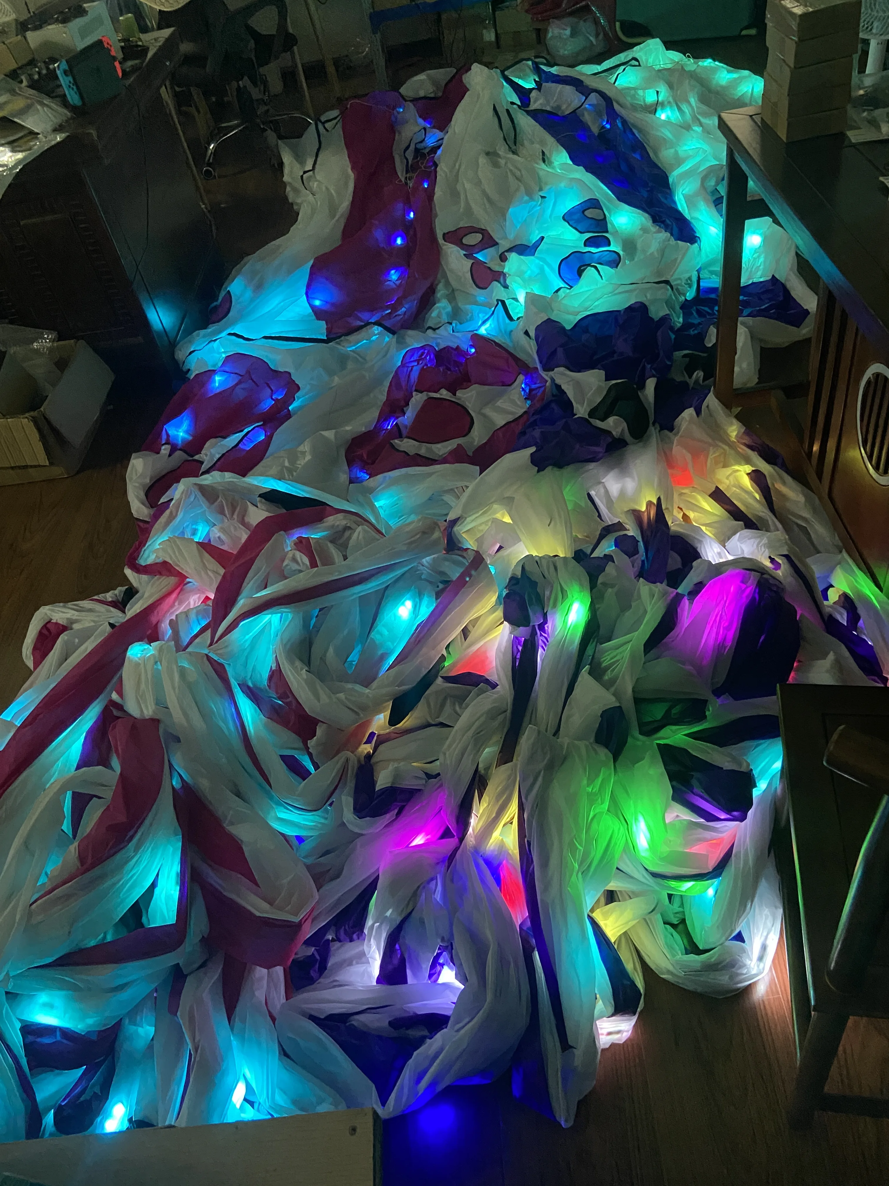 Воздушный змей для шоу 18m светодиодный octopus Большой Мягкий надувной летающие с