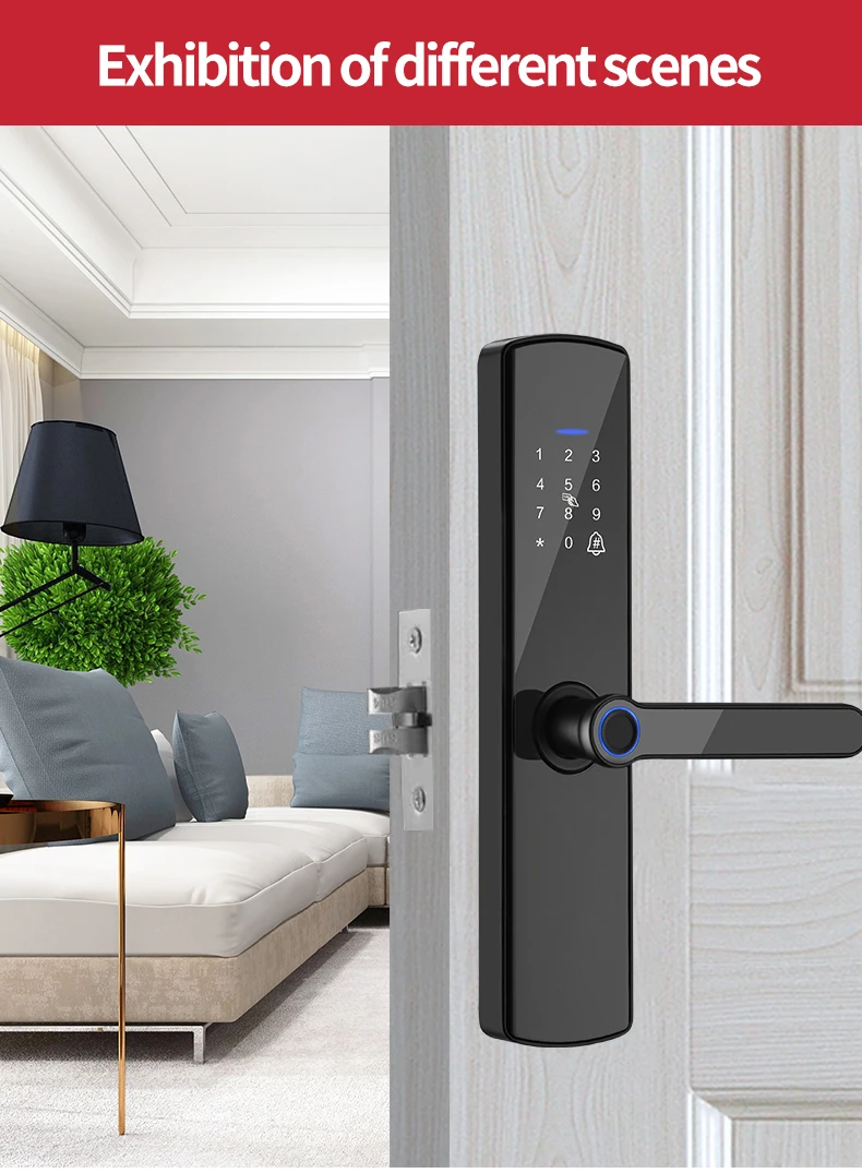 Заводская цена умный биометрический отпечаток пальца дверной замок Tuya BLE пароль