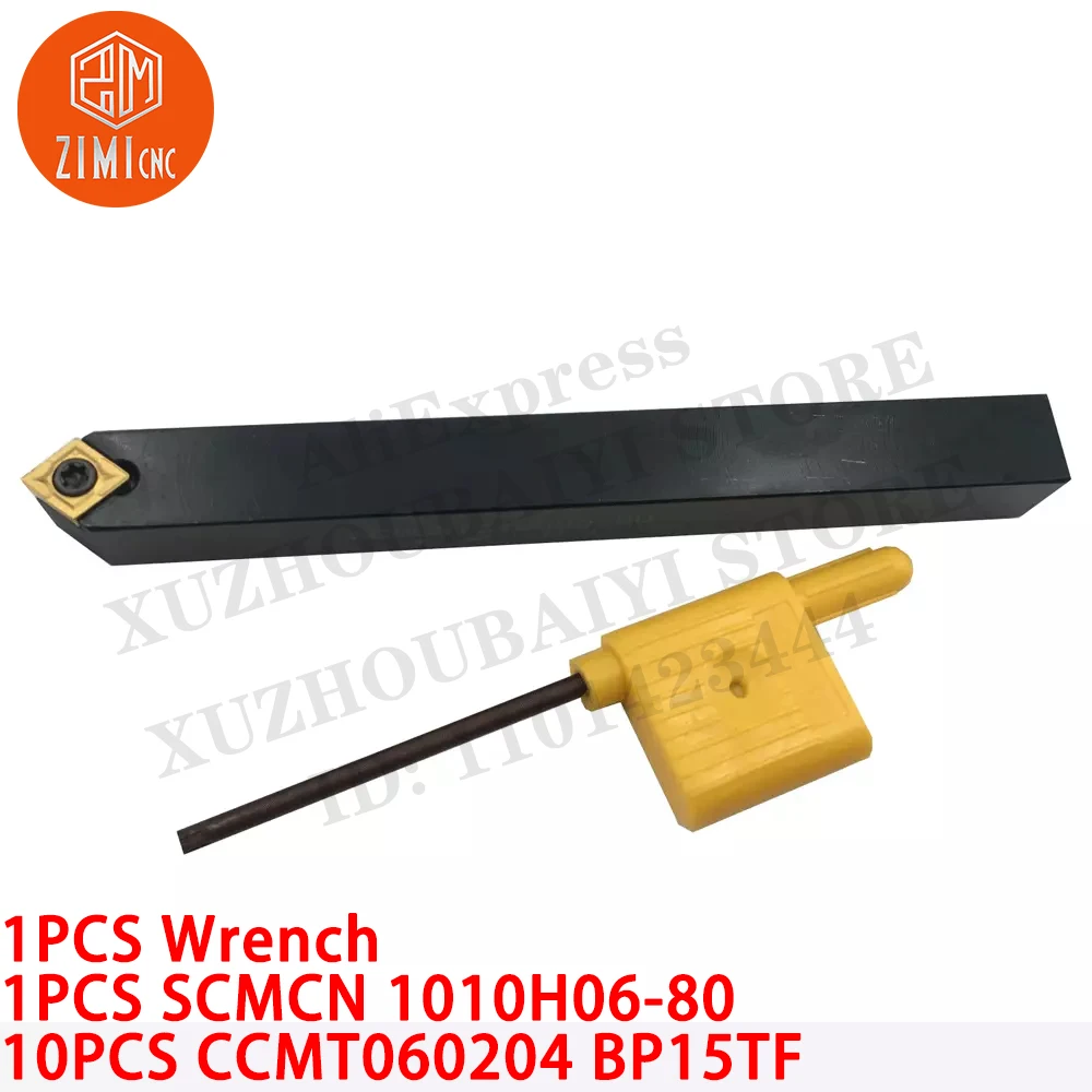 1P SCMCN 1010H06-80 Держатель токарного инструмента 10×100 мм +10 шт CCMT060204 BP15TF твердосплавные