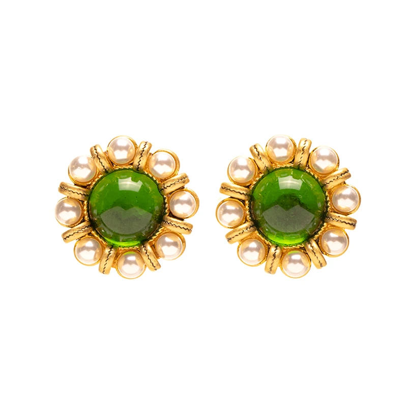 

Women Gemstone Pearl Earrings S925 Sterling Silver Pin Plated 18K Gold Ladies High-grade Jewelry for Banquet Party Birthday Gift
