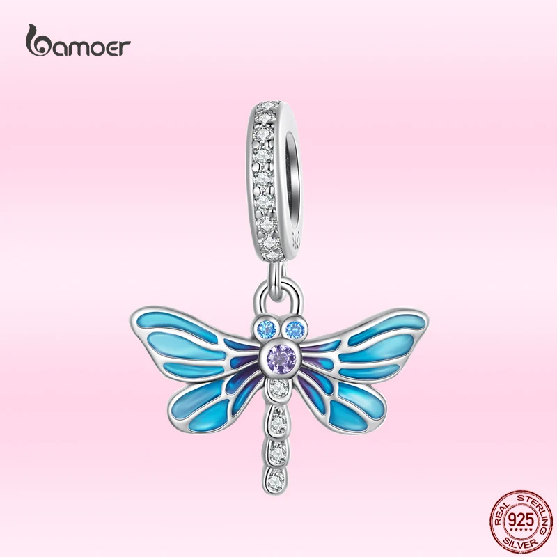 

Bamoer 925 Sterling Silver Infinite-heart Zircon Charm Bead Four-leaf clover Pendant For Women Fit Original DIY Bracelet Jewelry