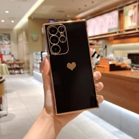 plating case for samsung a53 a52 a13 cover electroplated love heart case for samsung a52 a53 a13 s21 s22 a12 f12 m12 s20 fe