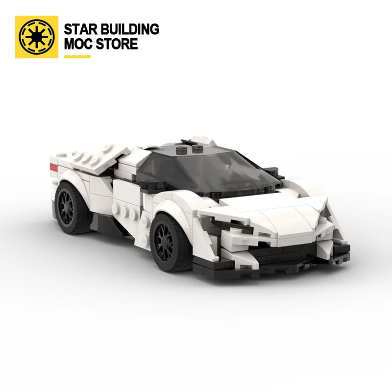 

MOC blocks for lego 8 grid Car Supercar 60945 Lykan Hypersport Assembled speed Champion garage model series