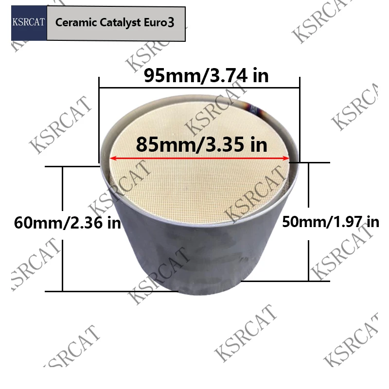 Средняя секция EURO3 95*60 мм трехходовой круглый универсальный каталитический