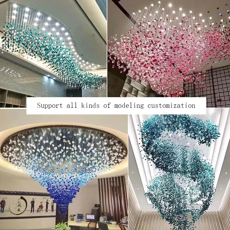 Современная хрустальная люстра из камня Подвесная лампа для столовой домашний