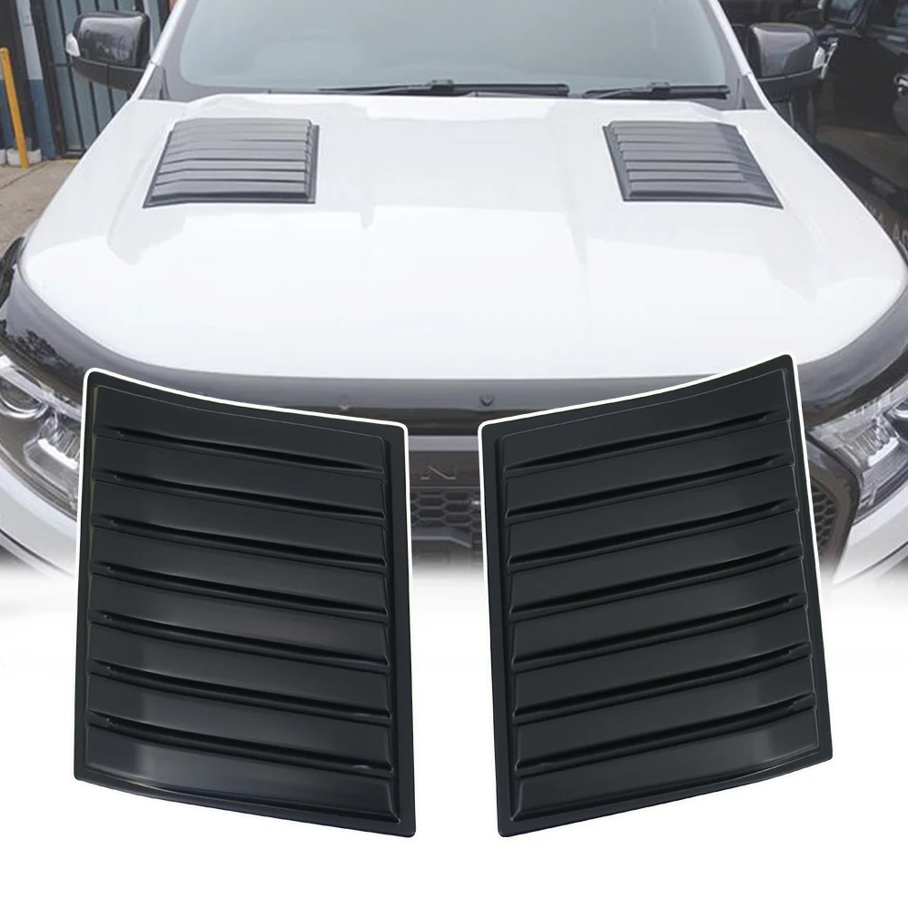 

2PCS Hood Vent Scoop Bonnet Hood Scoop Cover Trim For Ford Ranger 2015-2022 Wildtrak T7 T8 MK2 MK3 Raptor Everest Car Styling