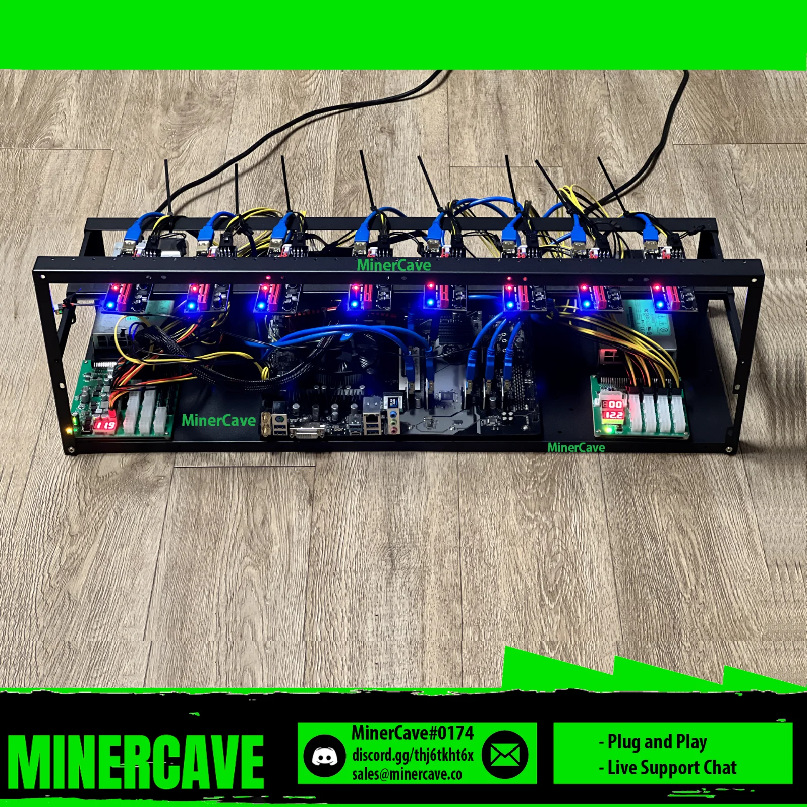 

Купите 2 и получите 1 комплект бесплатной добывающей установки (Plug + Play) 8 ГПУ слотов, 2400 Вт, ЦПУ, BTC Биткойн Майнер без ГПУ