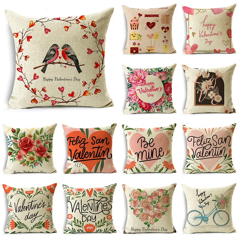 

Valentine's Day Decorative Cushion Cover Red Love Aesthetic Romantic Pillowcase Home Office 40cm 45cm 50cm Multiple Sizes