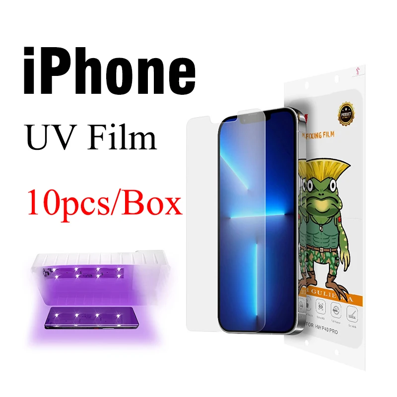 

10Pcs UV Nano Hydrogel Film For iPhone 13 Pro Max 12Pro HD Screen Protector For iPhone13 12 Accessories UV Curing Film Not Glass