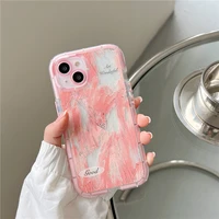 art graffiti painted luminous frame shockproof case for iphone 13 11 12 pro max x xr xs protective bumper silicone back cover