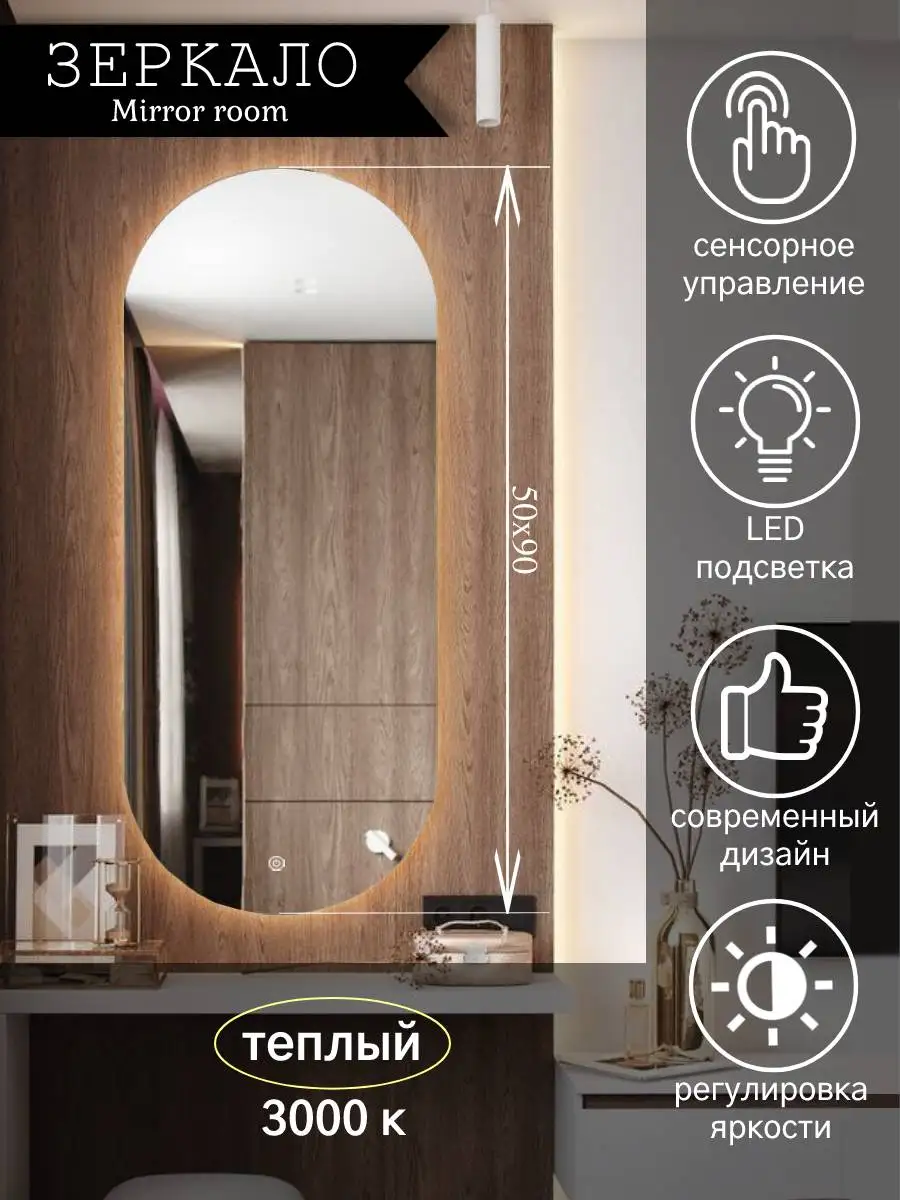 С подсветкой в ванную овальное фото - Euroalarm.ru