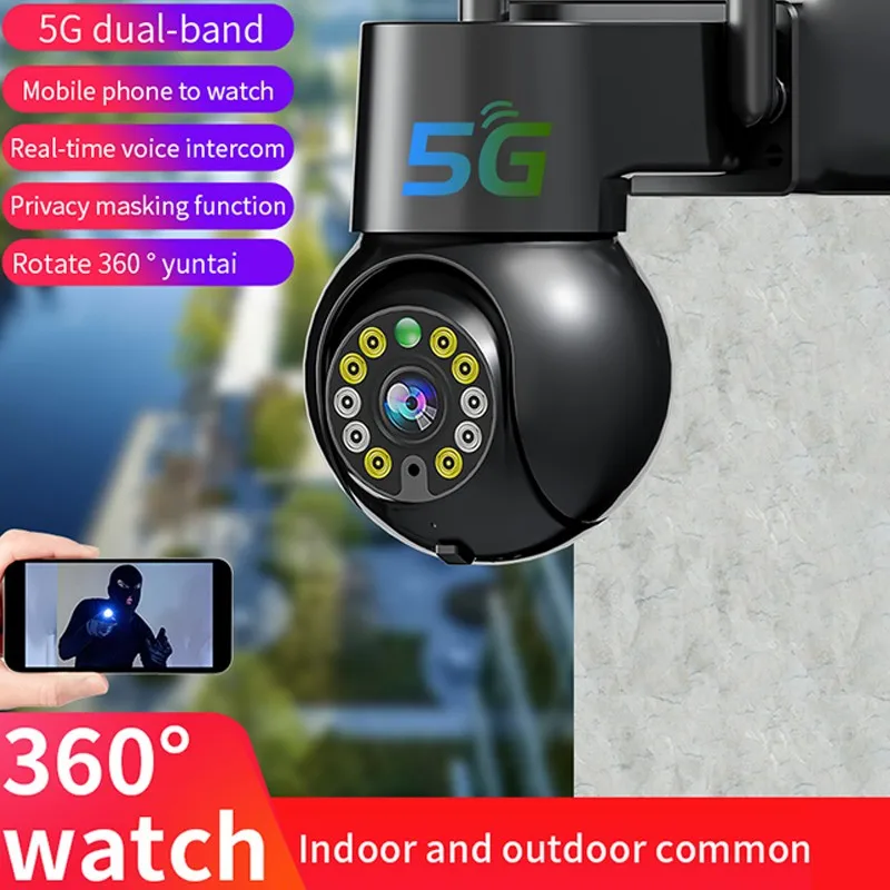 

5G WIFI IP Camera Audio CCTV Surveillance Outdoor Full Color Wireless IP66 Waterproof 2MP Security Protection cameras vigilancia