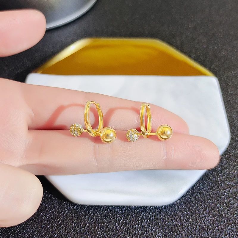 

Shiny Ball Women's Earrings Stud Earrings Trend 2023 Luxury Brand Korean Fashion Piercing Luxury Designer Jewelry Earring Gold