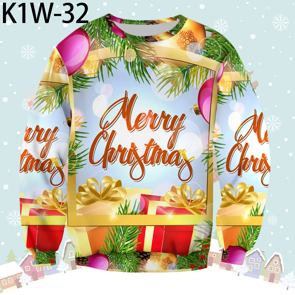 

Fashion Couple Wear Parent-Child Wear 2022 New Christmas Collection Men's Crewneck Sweatshirt HD Digital Print Polyester Tops