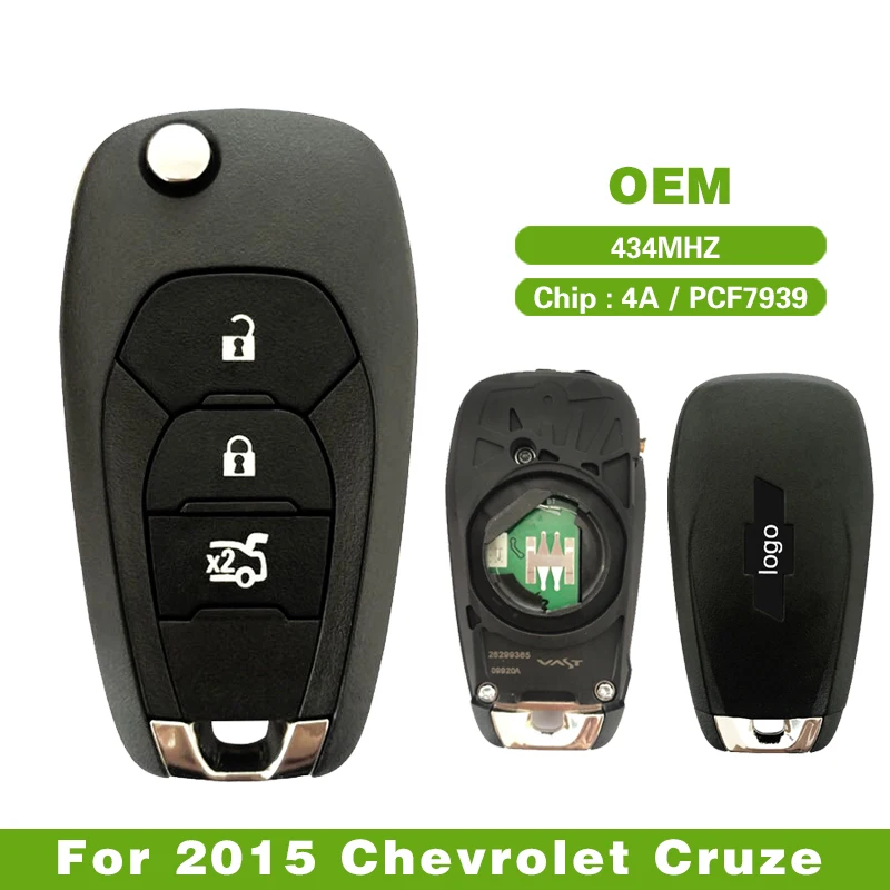 

CN014083 Original Remote Auto Control For 2015 Chevrolet Cruze Car Flip Key 434MHZ 4A PCF7939 Chip Blade HU100