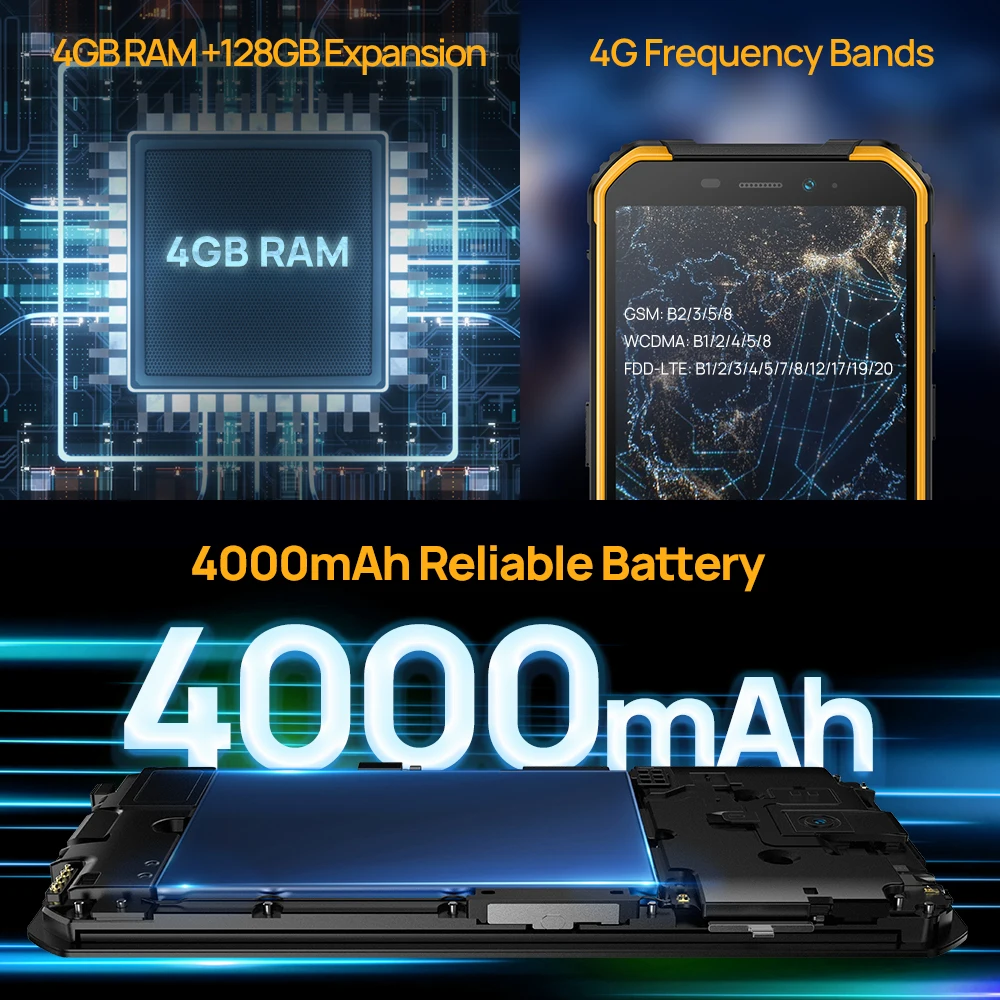 Ceny Osłona Ulefone X6 Pro Wytrzymały Wodoodporny Smartfon Android 12 Telefon Komórkowy Z NFC 4GB RAM 128GB Rozszerzenie 4000mAh Telefon Komórkowy Globalny