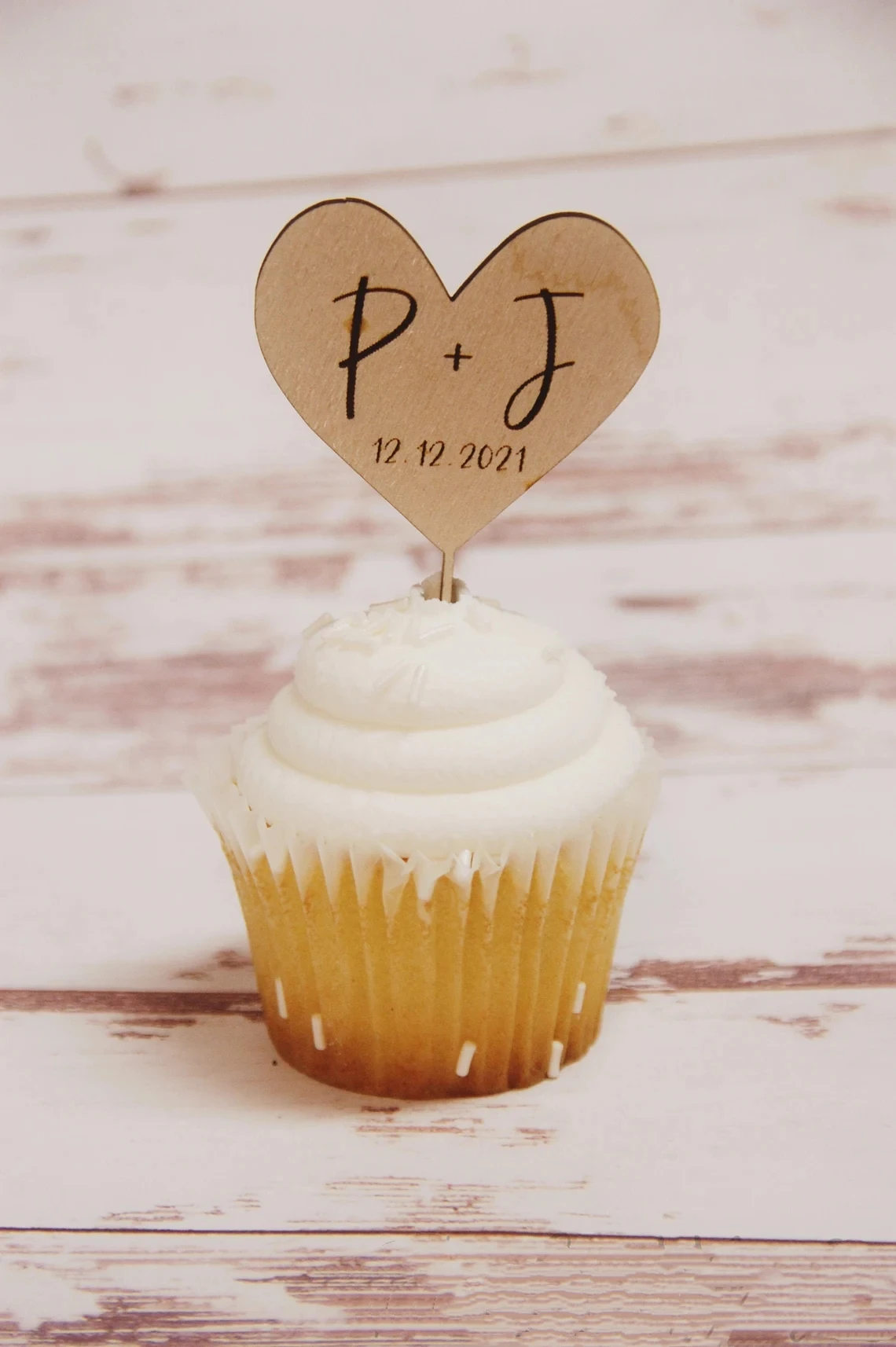 

Engraved Wood Rustic Heart Wedding Cupcake Toppers l Food or Plant Picks l Wedding Decor l Anniversary l Love l Country l Mr Mrs