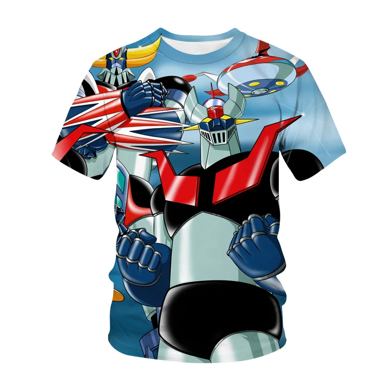 Футболка Mazinger Z с 3D принтом уличная одежда роботом из аниме-фильма мужская и