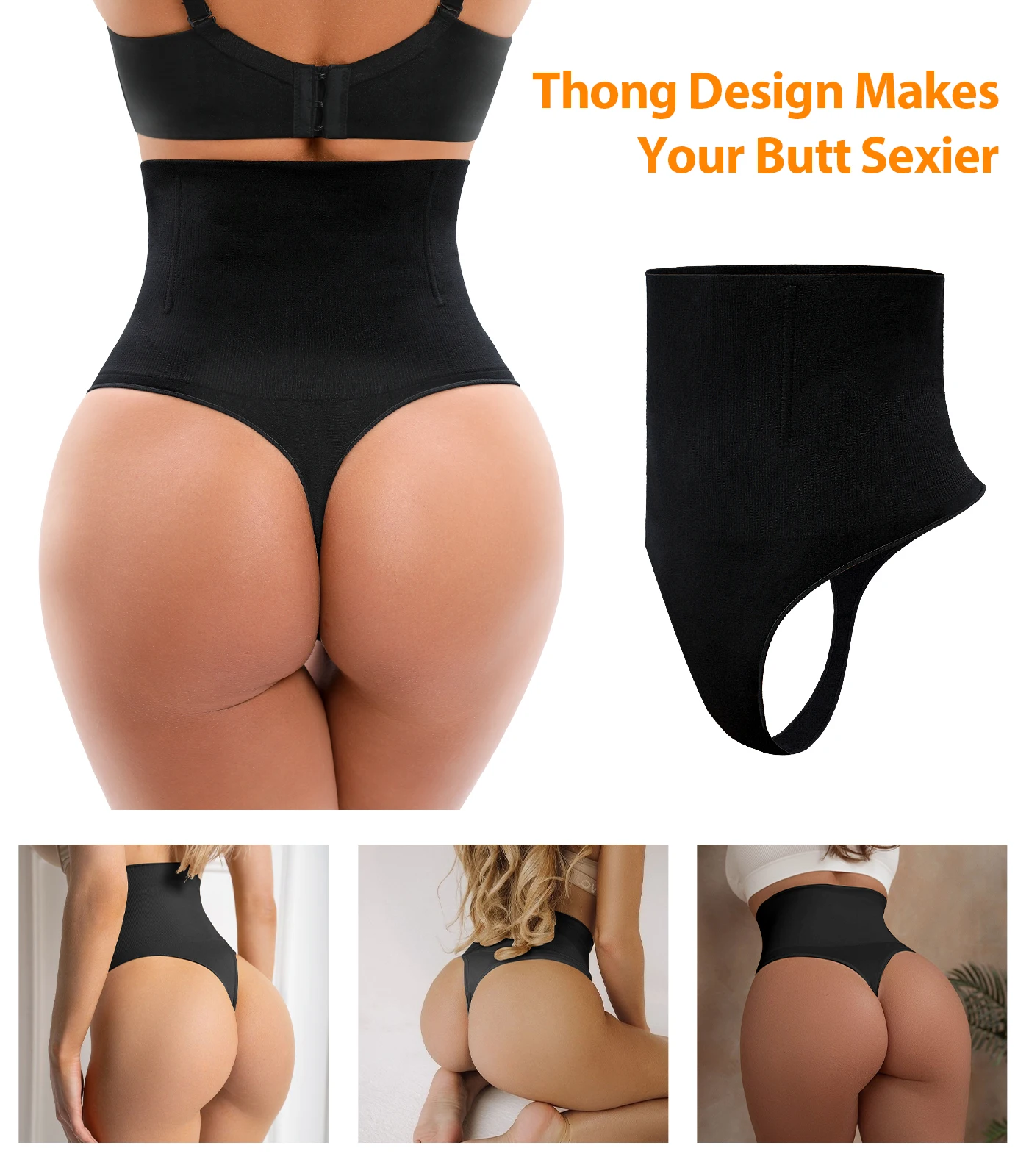 SIMIYA Tummy Control Thong Shapewear for Women Body Shaper Seamless High Waisted Shaping Panties Waist Cincher Girdle Underwear