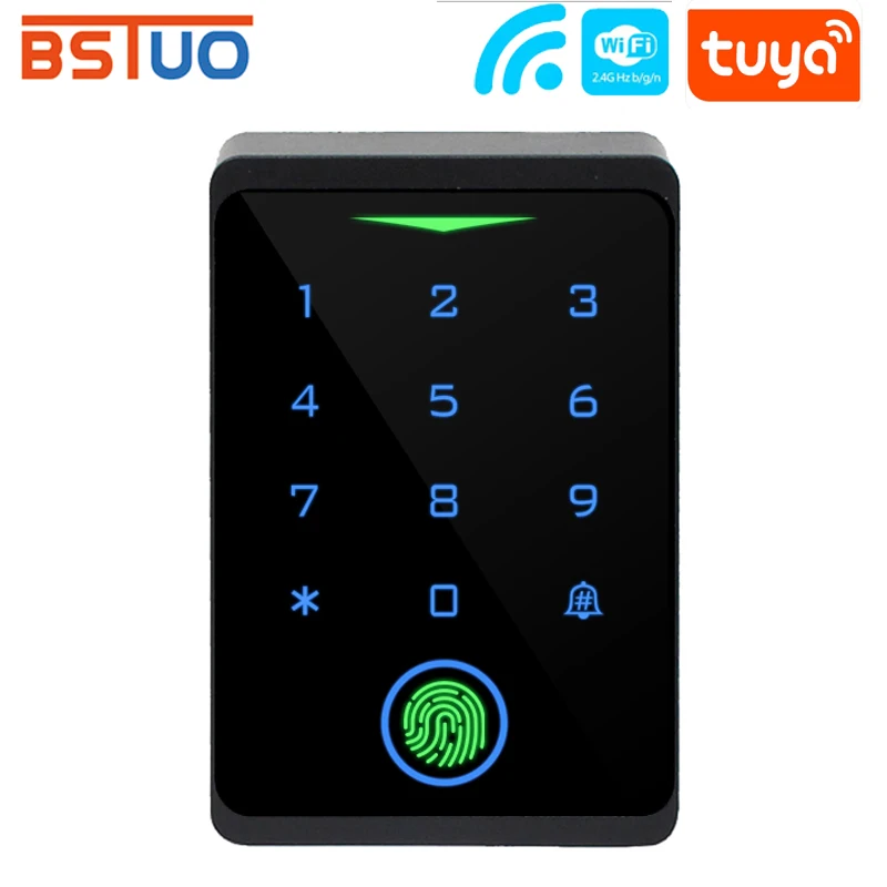 2.4G Wifi Tuya tastiera di controllo accessi con impronte digitali per esterni 125Khz lettore RFID Touch retroilluminazione apriporta impermeabile