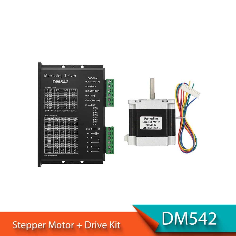 Привод DM542 двигатель 23HS5628 Nema 23 шаговый 57 165 унций в 56 мм 6 35 а мм/8 Diame CNC лазерный