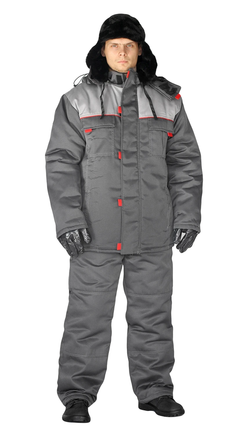 Костюм зимний &quotФАВОРИТ&quot куртка/брюки цвет: т.серый/св.серый |