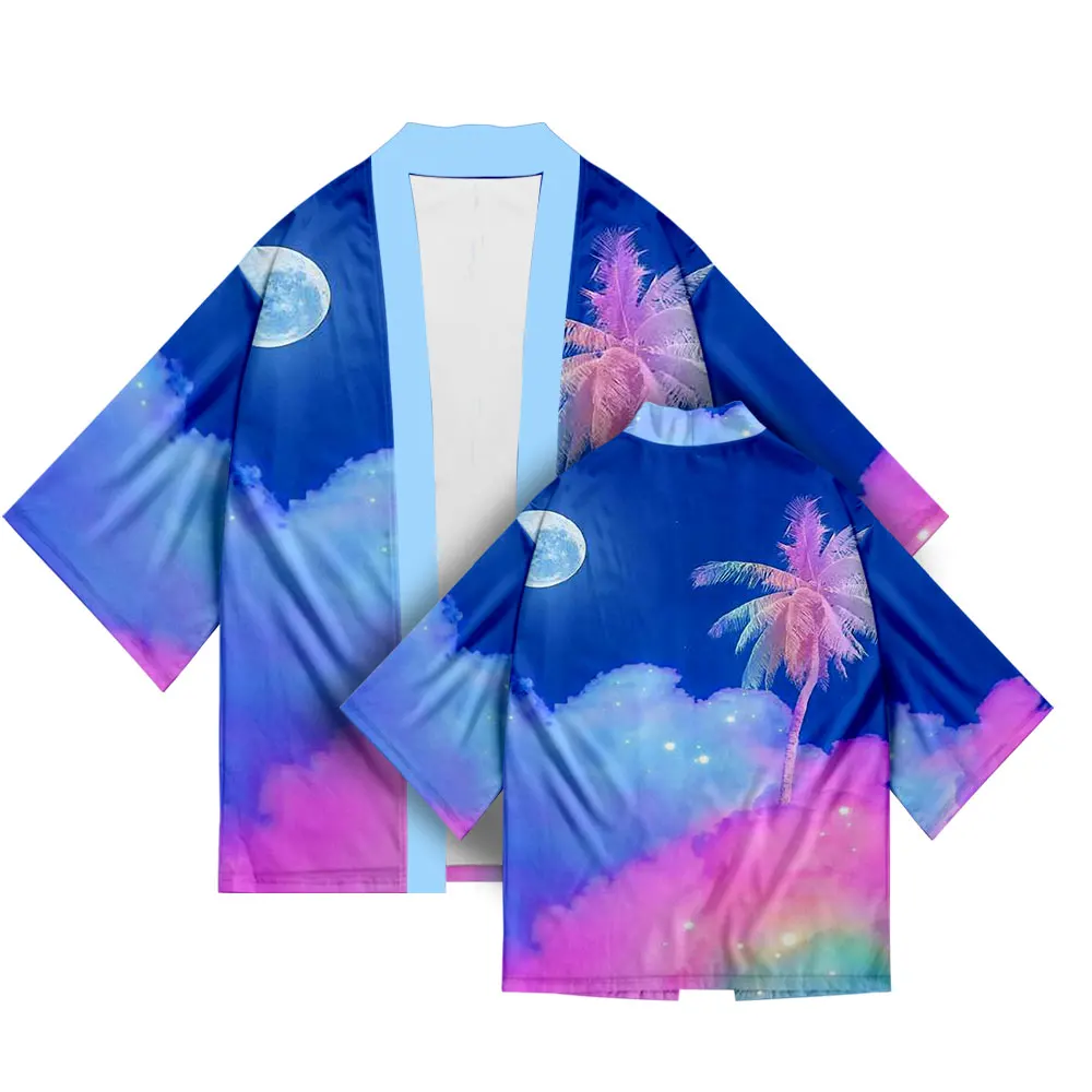 

Rainbow Art Kimono Fashion Clothing Tops Abstract Print Home Cardigan Street Popular Short Robe Unisex Casual Clothing