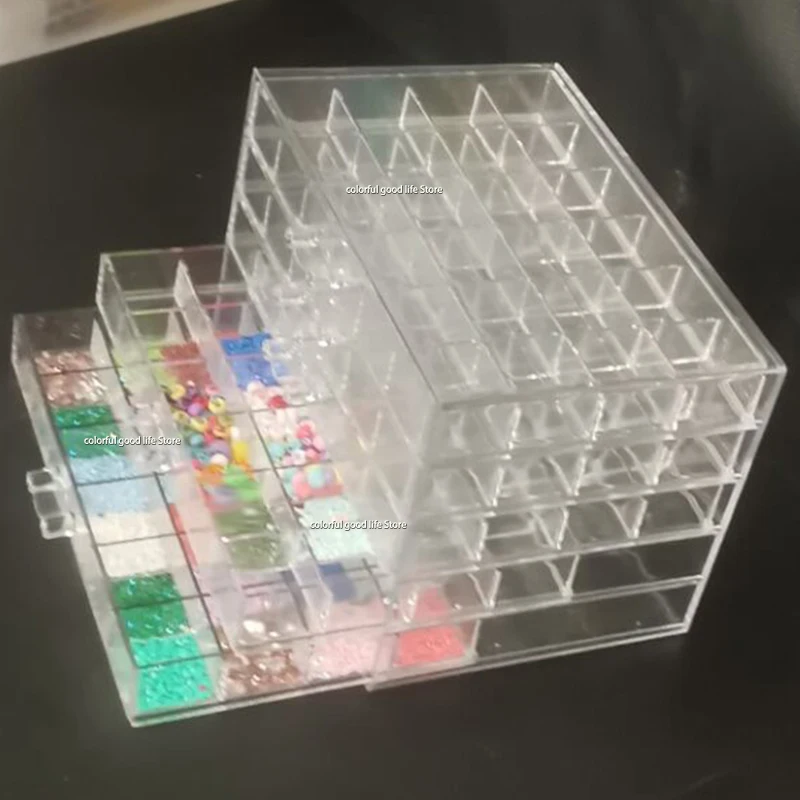 

Desktop Compartment Transparent Finishing Storage Box Household Cosmetics Box Jewelry Nail Accessories Drawer Storage Box