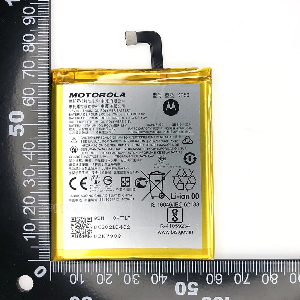100% Original Replacement KP50 Battery for Motorola XT2010-1, Moto One Zoom, Moto One Zoom Global, Moto One Zoom Global Dual SIM