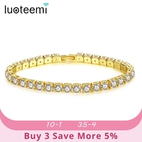 luoteemi 3mm 4mm 5mm aaa cz stone tennis bracelet bangles for women wedding engagement fashion jewelry pulseras mujer gifts