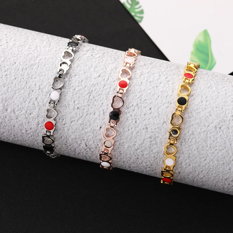 

Love Heart Hollow Magnetic Bracelet For Women Health Fashion Energy Bangles Couple Magnets Wristband Bracelets Jewelry Accessary