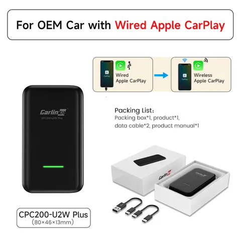 CarlinKit 5,0 3,0 Apple Carplay беспроводной адаптер CarPlay Ai Box для Audi Mazda Porsche Volkswagen Volvo Citroen Nissan Seat Kia - изображение