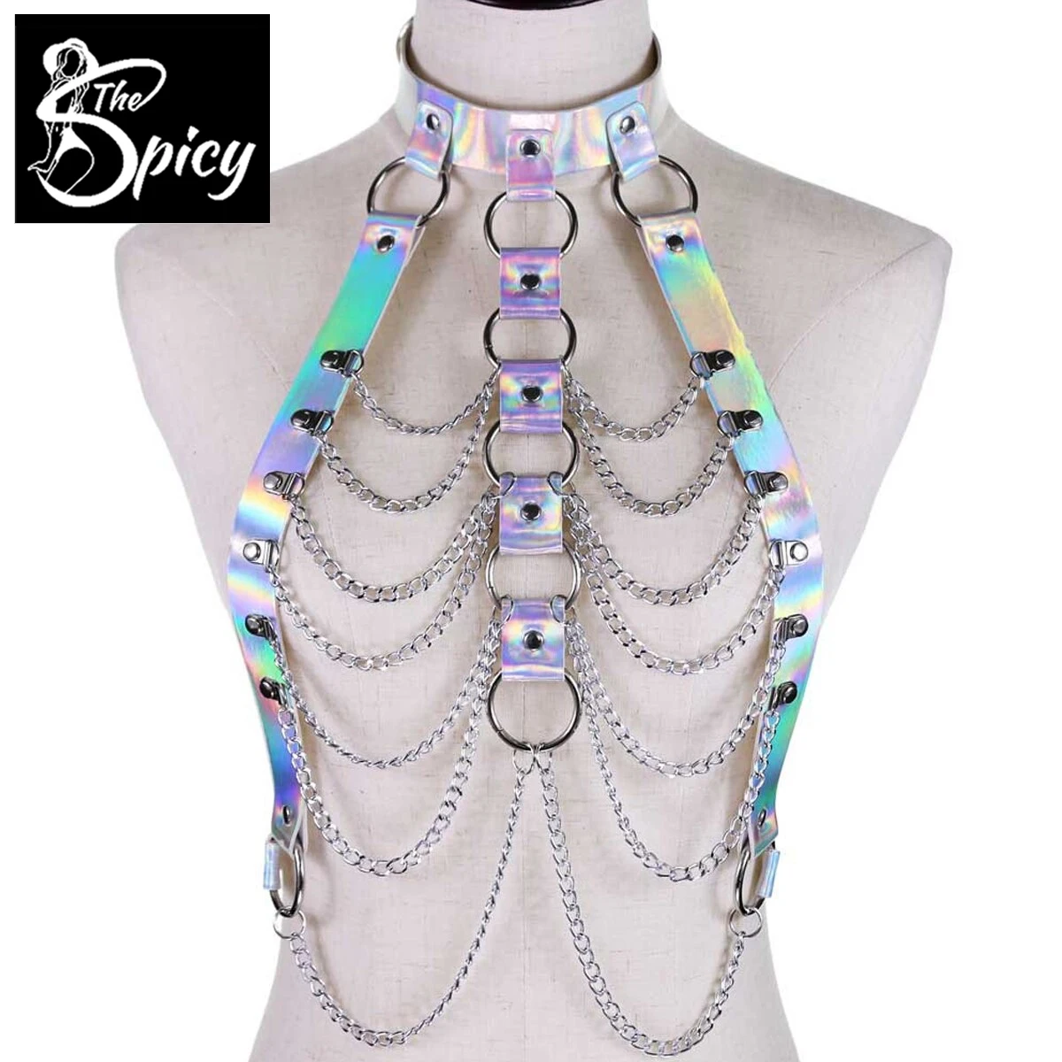 

Spicy Girl's Sexy Holographic Body Chain Harness