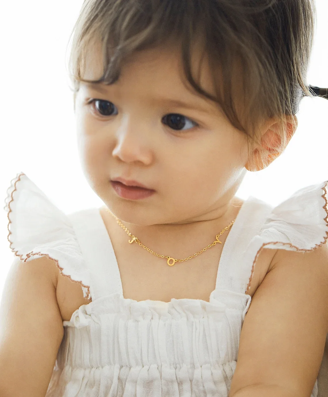 Подарочное ожерелье для маленьких девочек с буквенным именем ребенка