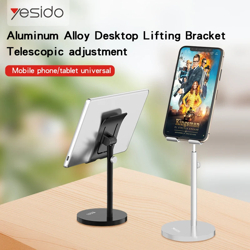 

yesido Aluminum Alloy Desktop Telescopic Mobile Phone Holder Stand iPad Tablet Support Desk Bracket Lazy Holder For Smartphone