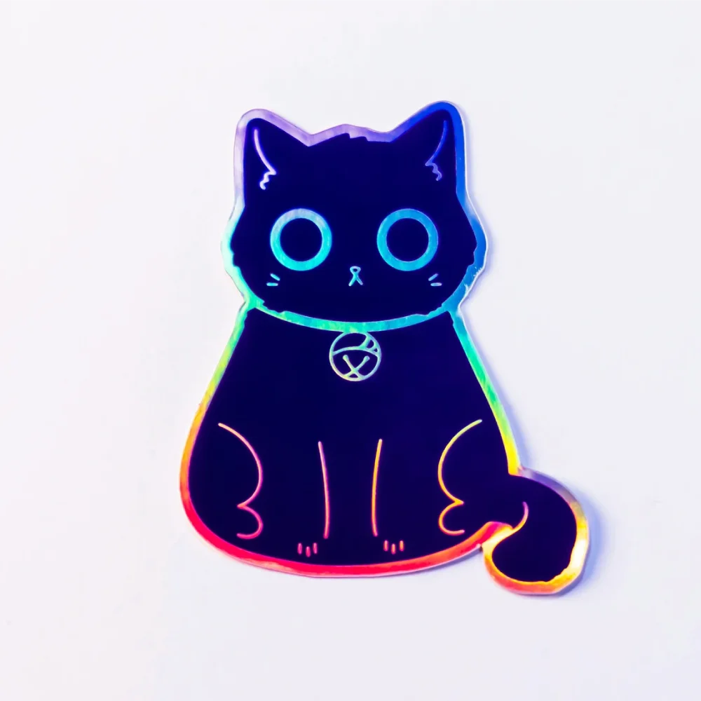 

Stickers Rainbow Holographic Vinyl Cat Design Car Decal Waterproof Sun Resistant Decor for Laptop Cup Car Stickers and Decals