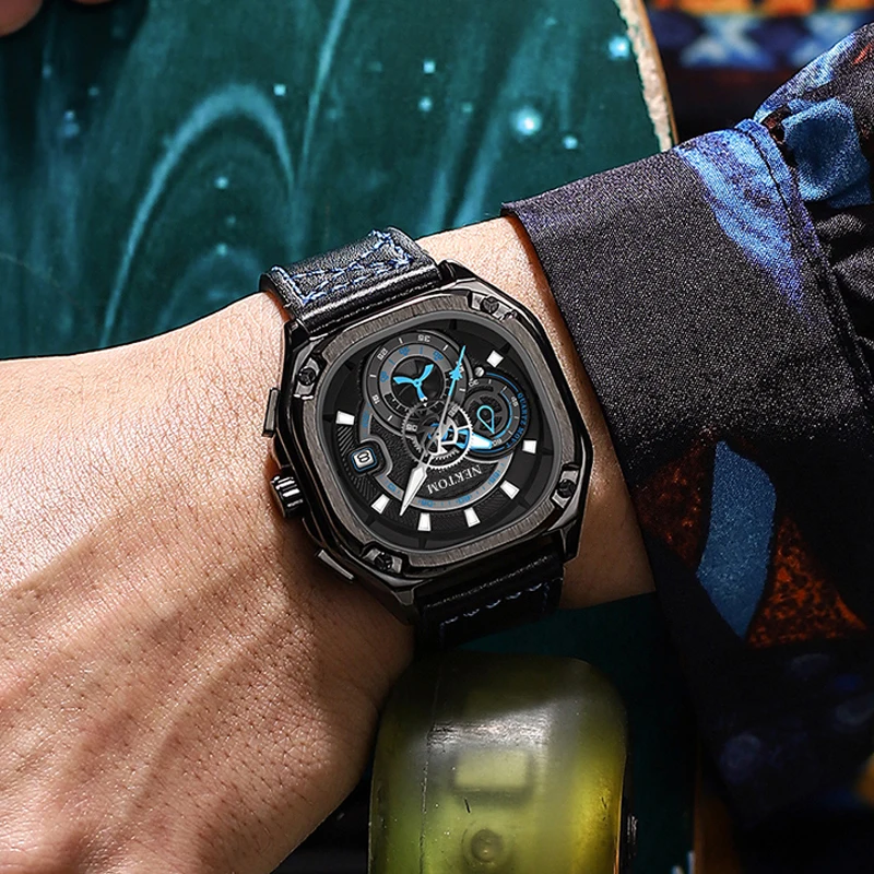 Светящиеся водонепроницаемые мужские часы высококачественные кварцевые