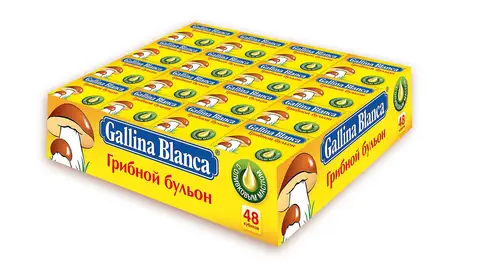 Упаковка из 48 штук Бульон Gallina Blanca Грибной кубик 10г
