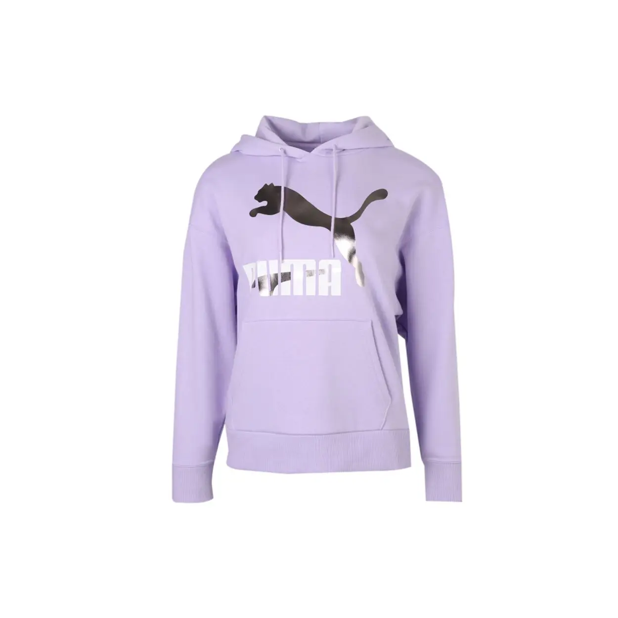 Женские спортивные топы с капюшоном и принтом логотипа Puma Classics Светло-фиолетовый