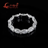 925 silver eternity band ring oval 35mm or 46mm shape d vvs white moissanite rings for jewelry dating engagement gift