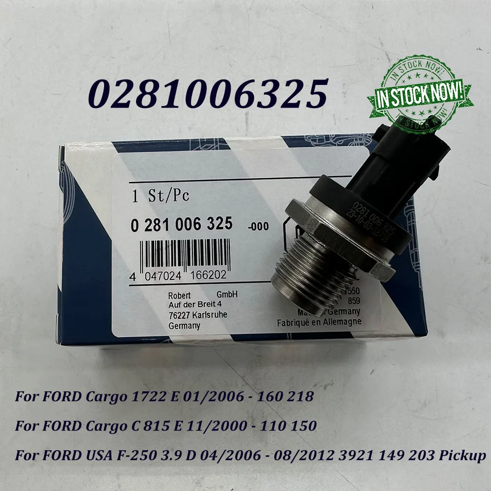 

New 0281006325 Fuel Rail Pressure Sensor 0281006327 0281002851 281006325 For F-iat F-ord I-veco D-odge R-AM V-W